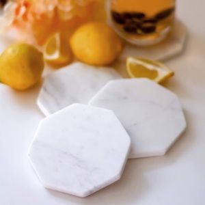 BNIB Zeal Living Marble Hexagon Coasters